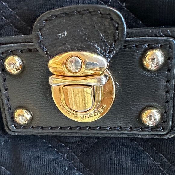 Marc Jacobs Black Quilted Shoulder Bag with Gold Accents - Picture 6 of 13